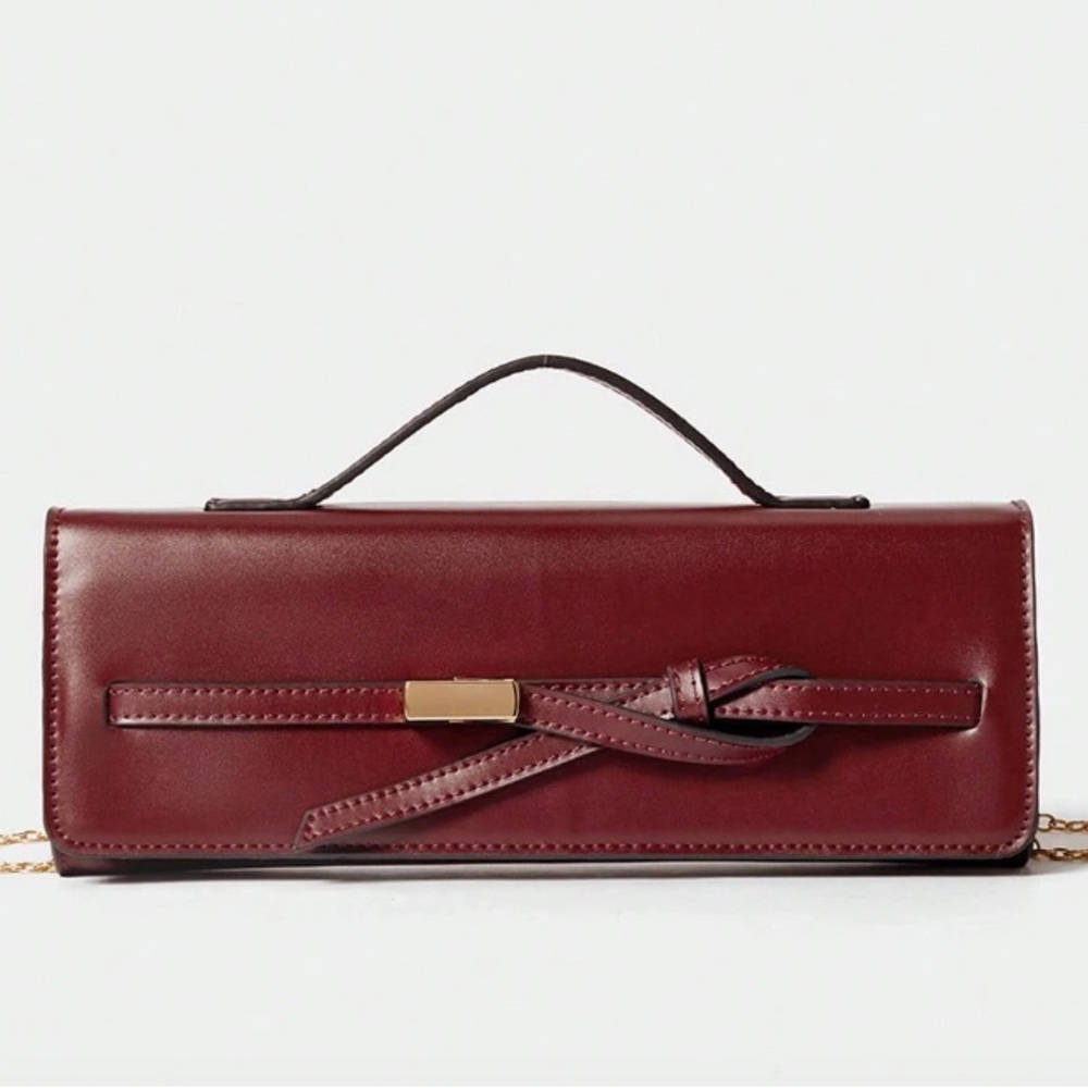 🆕 Top Handle Flap Baguette Handbag
